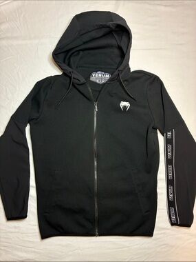 Venum contender 4.0 Black Full-Zip Hooded Jacket with Logo size medium
